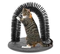 FiNeWaY Cat Scratch Arch Kitten Massaging Scratching Scratcher Pet Arch Self Grooming Groomer Shedding Soft De- shedding Bristles Play Post Sisal Nip With Catnip - No More Hair Balls And Shedding