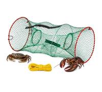 Fineway Collapsible Crabbing Net - Durable Mesh Crab Net, Fish Trap Basket Net For Catching Crab, Prawn, Shrimp, Lobster, EEL, Crayfish Trap - Fishing Net with Zipped Access and Bait Pocket