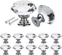 FINEWAY Crystal Glass Door Knobs - Set of 10 in Clear FINEWAY Clear