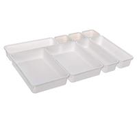 FiNeWaY Desk Drawer Organiser Tray Set - 8 Pack Multi-purpose Shallow Drawer Organisers for Makeup Jewelry Stationery - Stackable Small Drawer Organiser Dividers for Vanity Bathroom Home Office