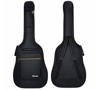 FiNeWaY Durable Acoustic Guitar Bag - 42" Waterproof & Padded Guitar Case w/Shockproof Base, Double Zip, Pockets, Silicone Handle & Adjustable Straps - Fits Acoustic, Electric & Classical Guitars