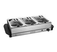 Fineway Electric Buffet Server 3 Tray - Food Hotplate Warmer - 3 Large Multicooker - Ideal For Barbecues