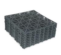 Fineway Grey Interlocking Plastic Garden Tiles - Pack Of 9