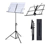 Fineway Heavy Duty Folding Music Stand - Adjustable Music Stand for Sheet Music Stand with Carry Bag, Metal Tripod Base, Portable Book Holder for Practice & Performance