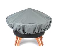 Fineway Heavy Duty Premium Round Fire Pit Cover - Waterproof and UV-Resistant Outdoor BBQ & Firepit Protector with Ventilation Window and Handle - Firepit Cover Round for Firepits Up to 131cm Diameter