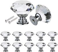 Fineway Set Of 10 Crystal Glass Door Knobs - Clear