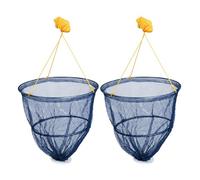 Fineway Set of 2 Crab Drop Net - Collapsible Crabbing Kit with Bait Spring Clip & Rot-Proof Rope - Crabbing Net for Catching Fish, Prawn, Lobster, Crayfish Trap, Heavy Duty Portable Fish Trap