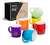 FINEWAY Stoneware Coffee Mugs Set of 6 Ombre Ceramic Cups FINEWAY Multicolor