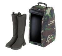Fineway Wellington Boot Bag - Waterproof and Durable Welly Boot Bag with Full Length Reinforced Zip, Base Mesh, Vent, Carry Handle -Travel Hiking Shoe Bag - Folds Flat for Easy Storage - Camouflage