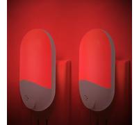 Finezeal 670nm Red Night Light for Sleep Therapy [2 Pack] - Zero Blue Light, Auto On/Off Red LED Night Light, Plug into Wall for Guar Bedroom