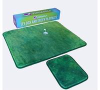 Fingagolf Tee Box & Green Playmats Set - Portable Mini Golf Mats for Indoor Flick Golf Game - Realistic Turf Feel - Essential Add-On for Fingagolf Play - Great for All Ages