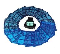 Finger Angel 20 Different Design Nail Art Stamping Plates + 1 Rectangle Green Rubber Stamper DIY Image Stamp Plates Manicure Template Tools