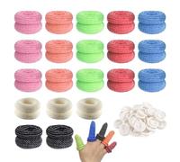 Finger Bandage - 50 Pcs Finger Bandages Tubular Set with Rubber Sleeves, Work & Kitchen Finger Protection, Flexible, Breathable Finger Cover, Comfortable Finger Stall for Daily Use