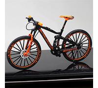 Finger Bike, 1:10 Scale Mini Finger Mountain Bike Models, Clear Texture, Small and Exquisite, For Collectors, Teaching, Home, Office and Club (Orange)