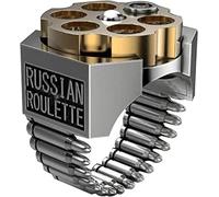 Finger Circlet Creative Wear-resistant Copper Men Plated Russian Roulette Shaped Finger Ring for Party Club Cosplay for Girlfriend Wife Mom Couples Practical design