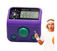 Finger Clicker Counter - Portable Digital Compass Watch, Manual Digital Counter - for Prayer, Crochet, Knitting, Golf, Fishing, Swimming, Baseball, Basketball, Coaching and School Exercise