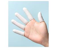 Finger Cots,100Pcs Latex Anti-Static Finger Covers,Finger Tip Rubber Protect Keeping Dressing Dry and Clean Disposable Finger Gloves White