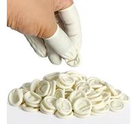 Finger Cots, Finger Gloves, Latex Finger Disposable, Finger Cots Medium, Fingertip, Thumb Gloves Approx 100 Pcs White for Electronic Repair, Handmade, Nail Art (100)