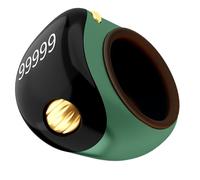 Finger Counter, 5-Digit Fingers Clicker Counter with Electronic Digital Display, Portable Prayer Counting Tool, Digital Tasbeeh for Meditation, Green, Rose Gold, Dark Black