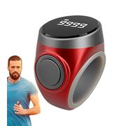 Finger Counter - Digital Clicker Tally Ring, Four Digit Electronic Tracker with Large LCD Readout, Adjustable Silicone Secure Strap, Ideal for Meditation Breath Counting