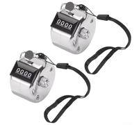 Finger Counter Mechanical 2 Pieces Hand Counter Metal Design Round Counter Mesh Counter Knitting Sports Events Counter up to 9999 Simple