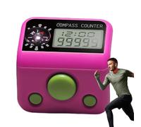 Finger Counter with Electronic Digital Watch with Portable Compass | Digital Finger Counter | for Golf and Knitting and Crochet and Prayer and Baseball and Basketball and Classroom and Training and
