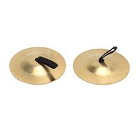 Finger Cymbals Copper Pair, Wear Easy Grip Finger Bells for Dance Party Holiday - Durable Polished Copper, Comfortable Elastic Loops, Ideal for Performers and (Gold)