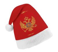 Finger Fingerprint Flag Ea-gles Funny Santa Hat for Women Men Red Christmas Hats Classic Party Headwear