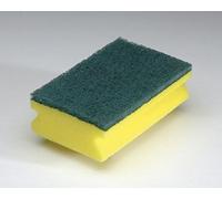 Finger Grip Sponge Scourer Green Abrasive - Green/Yellow - Pack of 10 - Contico - SPCAGN