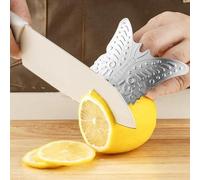 Finger Guard for Cutting Aid, Kitchen Tool, Stainless Steel Knife Protector, Adjustable Hand Protect Fingers, Avoid Hurting, Slicing and Chopping, Silver