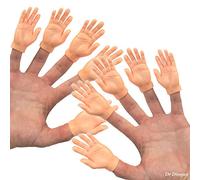 Finger Hands - 10 Pack - Premium Rubber Little Tiny Finger Hands - Fun and Realistic Design - Ideal for Puppet Show, Gag Present, Fun for All Kids!