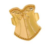 Finger Jewelry Featuring Sculpted Dress Artwork, Adjustable Fit and Metallic Detail for Creative Looks Adjustable Finger Jewelry Dress Figure Accessory Ribbon Accent Alloy Metallic Cosplay Streetwear