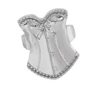 Finger Jewelry Featuring Sculpted Dress Artwork, Adjustable Fit and Metallic Detail for Creative Looks Adjustable Finger Jewelry Dress Figure Accessory Ribbon Accent Alloy Metallic Cosplay Streetwear