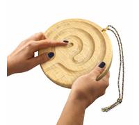 Finger Labyrinth Wooden Meditation Tool - Mindfulness Maze for Stress Relief & Focus, Handheld Calming Finger Tracing Board with Guide & Rope, Portable Relaxation Gift