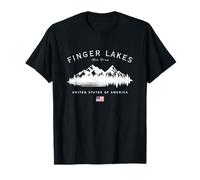 Finger Lakes New York USA American Flag Mountains T-Shirt