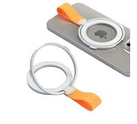 Finger Loop Thin Silicone Ring Holder Kickstand Magnetic Phone Grip Adjustable Mobile Loop Strap Foldable Lightweight Slim Durable Ring Stand for iPhone 11 12 13 14 15 16 Pro Max Mini Color Orange