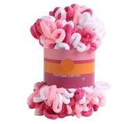 Finger Loop Yarn, 2pcs 100G /roll Puffy Finger Loops Chunky Chenille Yarn Hand-Woven Thick Threads for Crochet Blanket Carpet(Color t)
