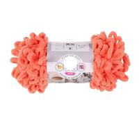 Finger Loop Yarn, 3pc 100g/roll Polyester Hand-Woven Thick Thread for DIY Knitting and Crocheting Blanket Sweater(Light Orange)