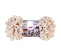 Finger Loop Yarn, 3pc 100g/roll Polyester Hand-Woven Thick Thread for DIY Knitting and Crocheting Blanket Sweater(6602 Khaki White)