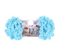 Finger Loop Yarn, 3pc 100g/roll Polyester Hand-Woven Thick Thread for DIY Knitting and Crocheting Blanket Sweater(6610 Light Blue)