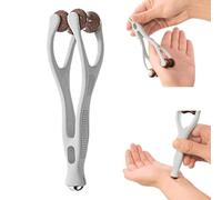 Finger Massager, Dual-Sided Bian Stone Mass-Age Roller Tool, Finger Massager Roller, Easy to use, Two-Way Pressure, Promote Circulation (Gray)