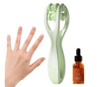 Finger Massager, Finger Osteoarthritis Massage, Silicone Double-Sided Massage Roller, Hand Held Finger Massage Roller for Muscle Soreness, Finger & Hand Massager with Oil for On the Go and Home