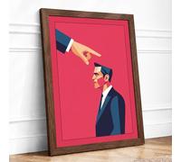 Finger of Blame Modern Framed Wall Art Print A1 (84.1×59.4cm) Walnut, Wall Decor for Living Room, Bedroom, Office & Home, Ready to Hang, Art Gift