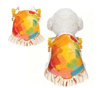 Finger Paint Sun XL Pet Apparel for Small Dogs-Cute Summer Outfit for Puppy, Soft Breathable Pet Clothes for Cat