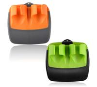 Finger Peeler for Vegetables Palm Peeler Vegetable Peeler 2-Pcs Set Easy Grip & Comfortable Use Kitchen Home Stainless Steel & Rubber Material Green, Orange Perfect for Potatoes, Carrots, Cucumbers