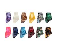 Finger Picks, 12PCS Guitar Thumb Pick 12 Colors Flat Thumbpicks Celluloid for Fingerstyle Acoustic Guitar Banjo or Ukulele Harp Bass