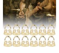 Finger Picks Hollow 12Pcs Finger Picks Adjustable Stainless Steel Banjo Ukulele Guitar Plucked Strings Tool(金色)
