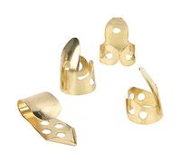 Finger Picks Metal 3Pcs Index Finger 1Pc Thumb Guitar Parts Musical Instrument Accessories (Gold)