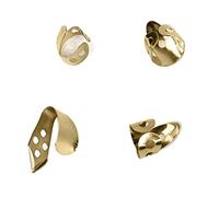 Finger Picks, Thumb Picks Metal Shiny Appearance Rust Resistant 4 Pieces for Guitarist (Gold)