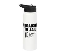Finger Pointing Straight to Jail Stainless Steel Insulated Water Bottle